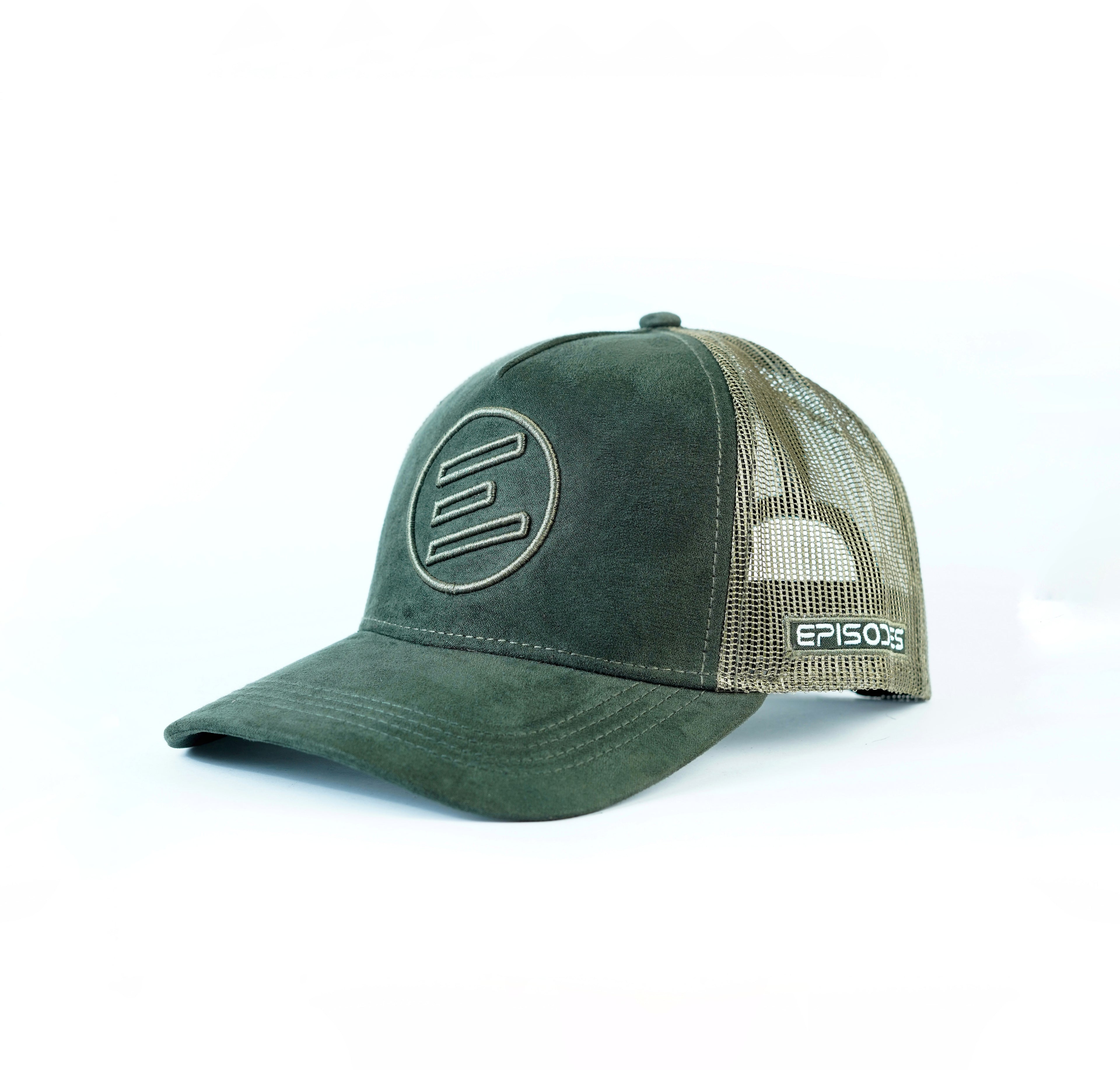 Iconic Olive Suede Trucker Cap