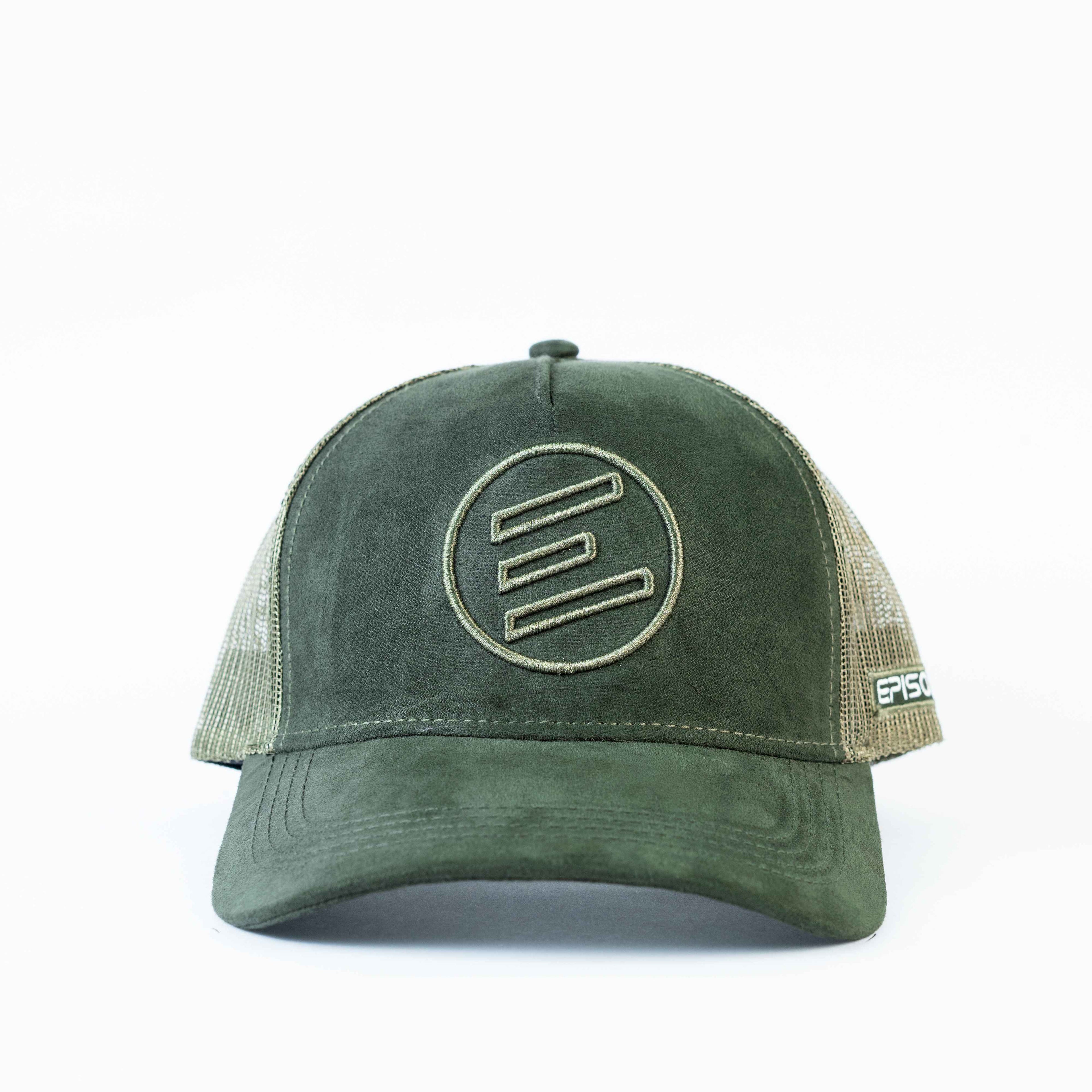 Iconic Olive Suede Trucker Cap